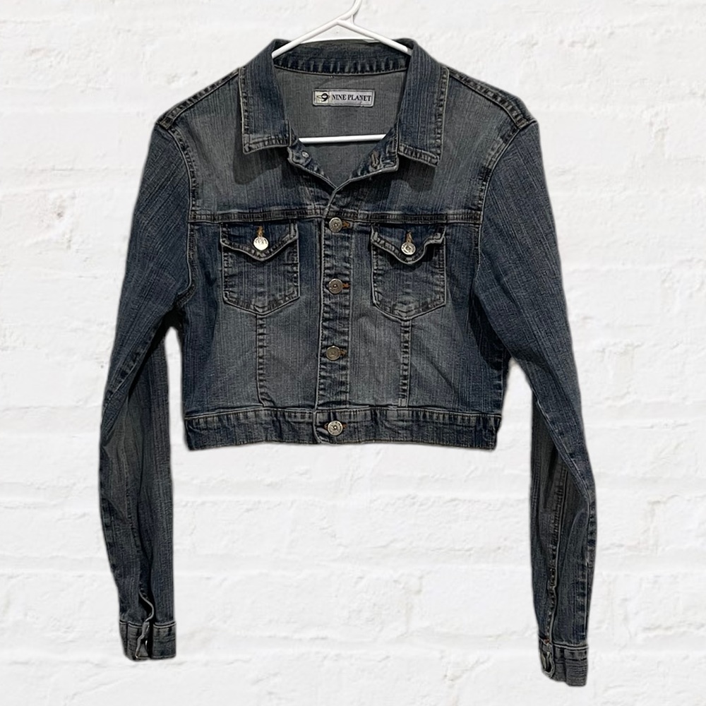 Nine Planet Short Blue Jean Jacket Women’s‎ Sz Small